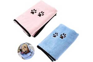 Bieiyhe 2 Stück Hundehandtuch Mikrofaser,Dog Towel,Hundehandtuch Extra Saugfähig,Handtücher Schnelltrocknend Haustier,Badehandtuch für Katzen,Trockentuch Hunde,Hundehandtücher für Kleine-40 X 80 cm