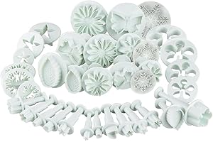 Tampon Emporte-pièce en forme de outils de modelage ilauke 36tlg. DIY Flocons de neige fleurs emporte-pièce en forme de massepain Fondant Décoration pour gâteau Cutter 36