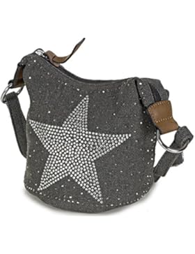 L&S Collection Stern Handtaschen Damen - kleine Umhängetasche - Mini Stern Tasche aus Canvas (16 x 16 x 14 cm)