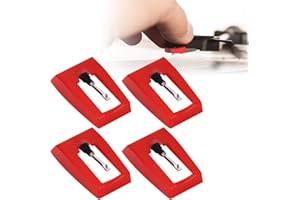 PLPLAAOO 4 Pièces Tête Universelle de Lecture Stylet de Diamant avec Aiguille Tourne-Disque, Durable pour Platine Vinyle
