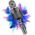 Careflection || Handheld Wireless Singing Mike Multi-Function Bluetooth Karaoke Mic with Microphone Speaker for All Smart Phones (Black)