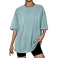 Trendy Queen Womens Oversized Summer T Shirts Fashion Workout Plus Size Tops Short Sleeve Beach Vacation Gym Clothes 2025