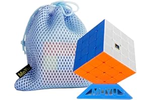Oostifun FunnyGoo MoYu MFJS Mofang jiaoshi Cubing Classroom Meilong 4 M 4x4 Magic Puzzles Cubes MeiLong 4M Cube 4 Couches sans Autocollant, avec Sac et Support Logo MoYu