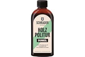 ‎SCHRADER BREMEN Schrader Holz Politur dunkel - Möbelpolitur - frischt lackierte Holzmöbel auf - 250ml - Made in Germany