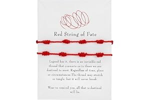 Ozmw Pack of 2 Rotes armband, Handgemachtes Glück 7 Knoten Armband, Einstellbare rotes armband schutz, Tibetisches glücksarmband