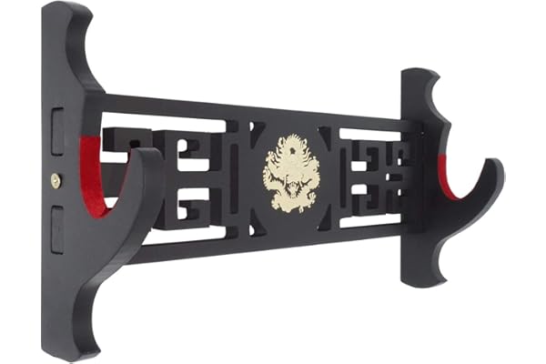 SHULI 1 Couche Support d'épée Support Mural Velours Katana rembourré Stand Samurai Support d'épée présentoir Katana-B