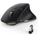 iClever Mouse wireless Bluetooth, doppia modalità ricaricabile(Bluetooth 5.0 e wireless 2.4G), 7 Pulsanti con 5 DPI Regolabil