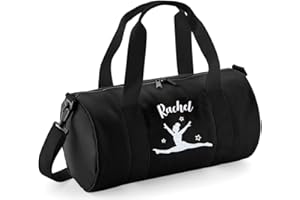 beyondsome Personalised Girls Gymnastics Splits Glitter Barrel Bag