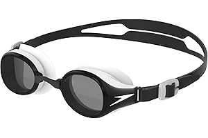 Speedo Junior Hydropure gogle pływackie | szybkoschnące | trening | fitness | odporne na działanie chloru, czarny/biały/dymny, jeden rozmiar