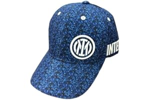 3R SPORT SRL Cappello Inter Calcio Ufficiale Berretto Cappellino con Visiera Nero Fantasia