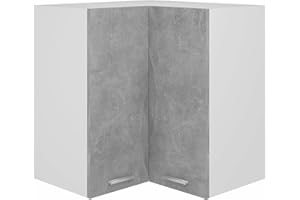 Goliraya Kitchen Cabinet Hanging Corner Cabinet Cupboard Wall Cabinet Storage Unit Kitchen Organizer Concrete Grey 57x57x60 cm Chipboard