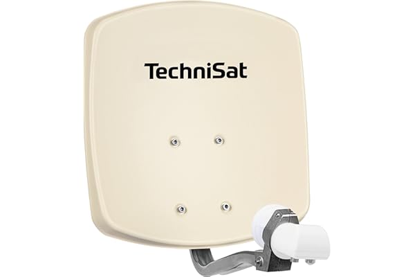 TechniSat DigiDish 33 Parabole en aluminium avec fixation AZ/EL et LNB twin Beige