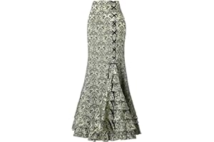 TangDao Falda Lady Steampunk de Loto-Hoja de Pescado Vestido Retro gótico Sirena Vestido