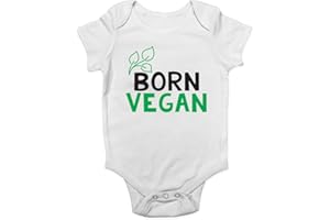 SHOPAGIFT Born Vegan Vegetarian Boys and Girls Baby Vest Bodysuit