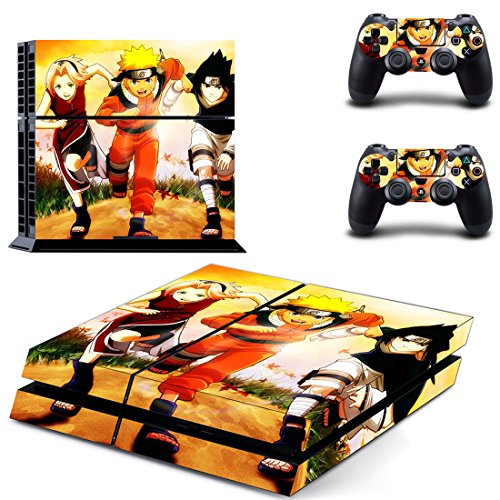 Preisvergleich Produktbild THTB Playstation 4 + 2 Controller Aufkleber Schutzfolie Set - Naruto / PS4