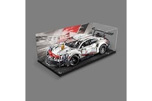 APRILA Boîte Vitrine Acrylique Compatible avec Lego 42096 Technic Porsche 911 RSR, Amélioré Présentoir Boîte Anti-Poussière Display Case Transparent Boîte d'affichage, 63 x 20 x 20cm