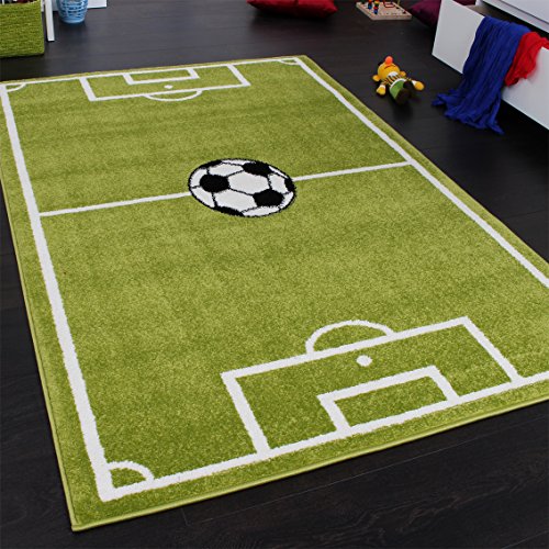 Kids' Rug - Play Carpet - Football Pitch - Green, Size:120x170 cm