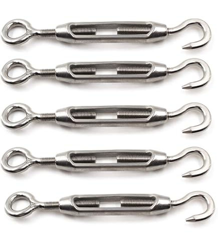 NUZAMAS Lot De 2 Tendeurs Câble M12 - Acier Inoxydable 304 - Capacité 500kg - Pour Auvent, Tente, Bâche