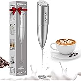 POWSAF Espumador de Leche, Batidora de Leche Portátil, Barillas Batir Electrica, 13000 RPM, Batidor de Leche para Café, Latte