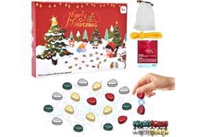 HTGWCG Magnetspiel, Weihnachten Magnetisches Schachspiel, Tisch Magnetspiel, Magnetschach für Partyzubehör,Tragbares Schachbrett-Party Für Familientreffen(Farbige Schachstücke)