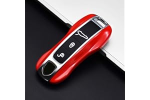 ontto Custodia per chiave auto adatta per Porsche Cayenne Panamera Macan 911 Carrera Taycan 2019-2020 in plastica con 3 tasti rosso