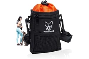 Hundefreund Bolsa para golosinas para Perros, pequeña Bolsa de Comida para Entrenar con el Perro y para golosinas, 4 Variantes de Transporte con 4 Compartimentos (14 x 11 x 4 cm)