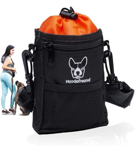 Bolso Hundefreund Para Premios De Perro - 4 En 1 Con Correa, Clip Y Bandolera | 4 Compartimentos Impermeable