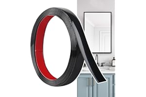 Hengrongshen Zierleisten Selbstklebend Schwarz (6M x 2cm) abziehen und aufkleben, Flexible PVC Wandleisten, Ideal für Wand, Spiegel, Decke, Boden, Schrank, Fliesen, Kanten, DIY Zierleisten