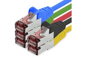 1CONN Cat6 Netzwerkkabel 5 X 2m Color 5 Ethernetkabel Lankabel Cat6 Lan Netzwerk Kabel Sftp Pimf Patchkabel 1000 Mbit s