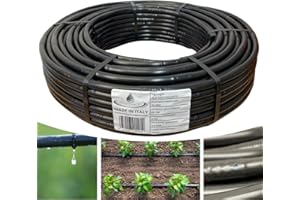 acquaverde | Ala Gocciolante ø 16 mm Passo 60 cm con Gocciolatore Doppio Foro 2 L/H SUPER, Rotolo da 100 mt, Tubo In Polietilene per Irrigazione a Goccia Automatica, Nero - Orto Facile