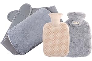ZARCHE Hot Water Bottle Belt with Hot Water Bottle 3 Piece Set Soft Plush Water Bag to Relieve Back Pain Stomach Pain Period Pain