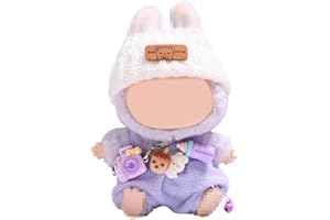 Efymosce Clothing for 17 cm Labu Plush, Cuddly Toy Clothing Outfit Only Clothing Accessories for 17 cm Labu Plush Pullover Hoodie Clothing DIY Children's Gifts (D)