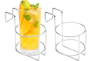 WOKICOR 2 Stück Becherhalter Strandkorb Getränkehalter Edelstahl Flaschenhalter Strandkorb Zubehör für Gläser Becher - für Champagner, Sekt, Wein & Bier - Premium Bierhalter Weinflaschenhalter