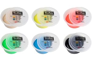 CanDo Antimikrobiell TheraPutty – terapeutisk knetmassa, terapiknät – 170 g – 6 pack