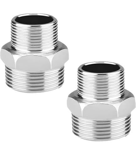 M METERXITY 2 Pack Male Plug - Thread Hexagon Head Socket Solid Pipe Fitting With Sealing Rubber Ring, Anti-Rust, Apply To Water Pipe (3/4 NPT, Silver Tone