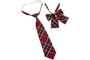 ‎UYRVAPE UYRVAPE Set de Krawatte Rot, Tartan Krawatte, Schottenmuster Fliege, Frauen scarf, Accessoire, Kostüm, Karneval, Mottoparty, Weihnachten, für damen herren