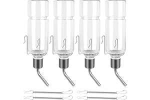 BORDEAG Lot de 4 buvettes lapin, abreuvoir, lapin, 350 ml, bouteille automatique pour lapins, hamster à suspendre sans goutte pour rongeurs, caisses, hamsters, chinchillas