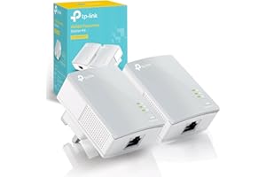 TP-Link TL-PA4010KIT AV600 Powerline Adapter Starter Kit, HomePlug AV2 Powerline Network Adapters, One-Button Security, 300 Meters Range, Energy Saving, No Configuration Required, Plug and Play