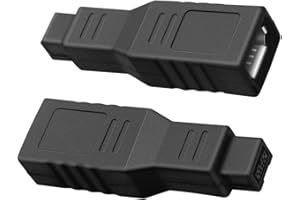JYTDBCS FireWire IEEE 1394 Adapter, 400 to 800 Adapter Converter IEEE 1394a 6-Pin Female to 1394b 9-Pin Male