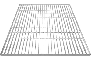 MONSTER SHOP Grille Caillebotis Acier Galvanisé 1000mm x 900 mm - Min 260gr/m² Maille 32 x 100mm Grillage Revêtement Sol Passerelle Passage Voiture - Capacité 900KG - Résistant à la Corrosion EN ISO 1461