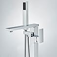 Gmusre Freestanding Bathtub Faucet Tub Filler Chrome Free Standing Tub Faucet Shower Faucets with Handheld Shower Mixer Taps Tub Fillers Floor Mounted