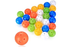 Xiaomoyu 28 Pièces Balles Entraînement de Golf, Balles de Golf Entraînement Creuses à Flux Air, Balles Exercice de Plastique 40 mm pour Swing Entraînement Practice de Plein Air Adultes