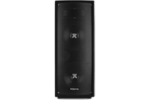VONYX SL28 Passive PA Speaker Double 8 Inch 800W 2-Way Bass Reflex System with Piezo Horn, DJ Disco Speaker Box, Mobile DJs, Home Party & Small Venue Sound System, Pole Mount Included