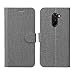 Produktbild Pocophone F1 Hülle,Leder Tasche Flip klappbares Case Cover Standfunktion Kartenfach Magnetverschluß Card Holder kristallklarer TPU Stoßstange Wallet Schutzhülle Handyhülle für Xiaomi Poco F1 (Grau)