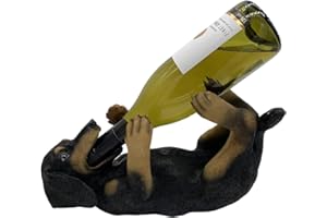 G&H Decor - Adorable 34cm Dachshund Wine Bottle Holder Figure - Home Decor Figurine with Amazing Detail - Decorative Kitchen Countertop or Tabletop Statue Ornament – Hand Painted Dog Gift Decanter