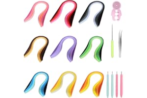 ZBHDEYG 900 piezas de papel de quilling, 1 juego de herramientas de papel para quilling, papel con 9 gradientes de color, juego de quilling de papel, tiras de papel de 3 mm, papel de manualidades para