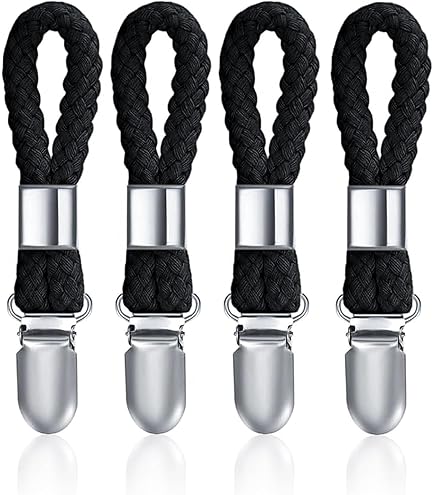 10 Stück Handtuch Clips Mit Schlaufen - Aufhänger Für Handtücher Ohne Nähen, Schwarz