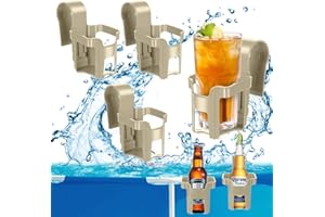 mizikuu 4 Stück Getränkehalter Poolrand, Pool Becherhalter Wasserbecher-Hängehalter Getränke Halterung Poolside Getränkehalter Poolzubehör für Schwimmbad Party Wasserpark Strand Mottoparty