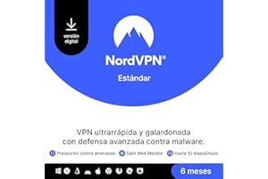 NordVPN Estándar, 10 Dispositivos, 6 Meses, VPN y Ciberseguridad, Código Digital