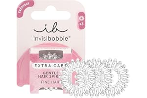 Invisibobble gomas de pelo espiral transparente Extra Care Crystal Clear x3 - Gomillas transparentes para pelo - Gomas pelo mujer - Goma de pelo sin marca